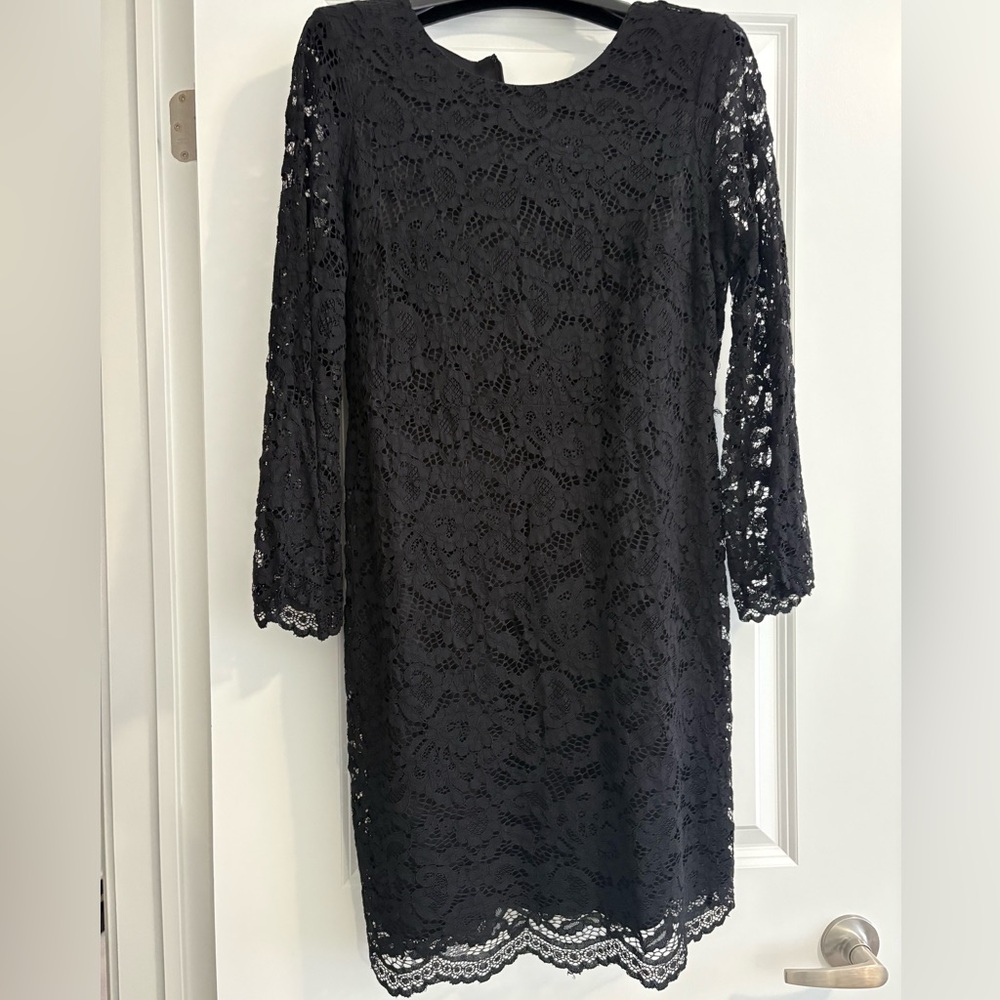 Ivanka Trump Black Lace Long Sleeve Dress